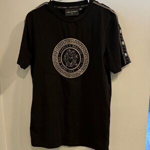 Supply and Demand New York City Black Tee with Gold Detailing